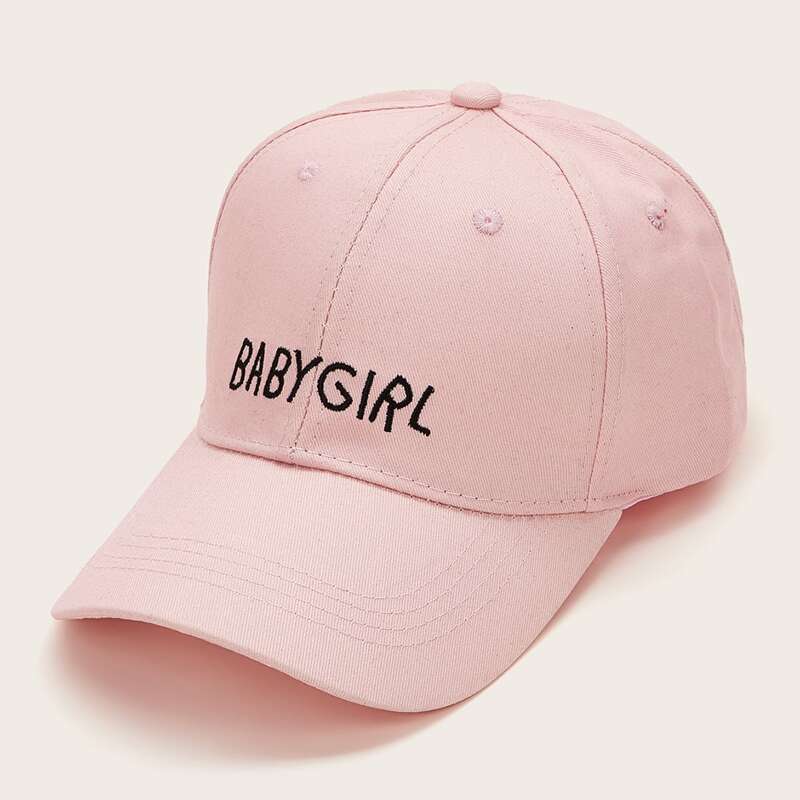

Letter Embroidery Baseball Cap, Pink
