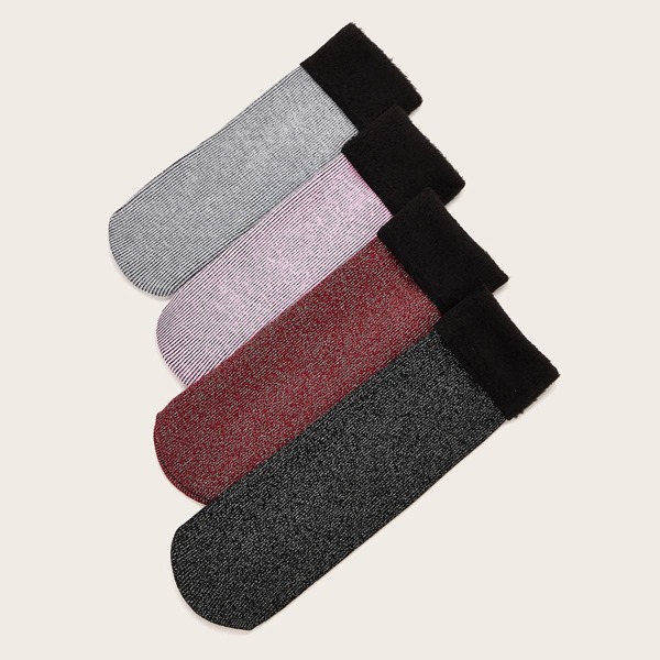

5pairs Color Block Socks, Multicolor