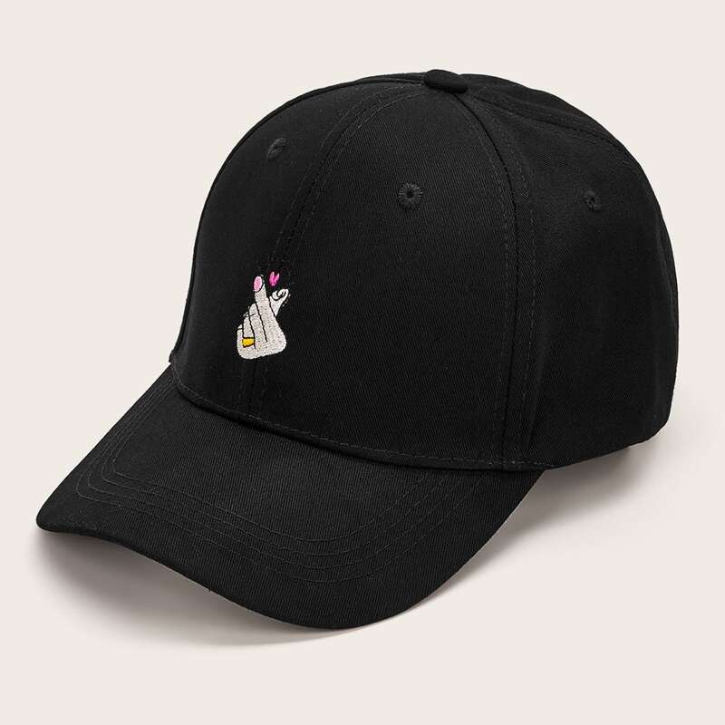 

Gesture Embroidery Baseball Cap, Black