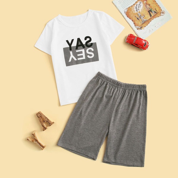 

Boys Letter Graphic PJ Set, Multicolor