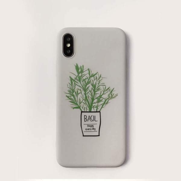 

Leaf Print iPhone Case, Grey