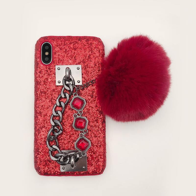 

Sequin Pom Pom iPhone Case