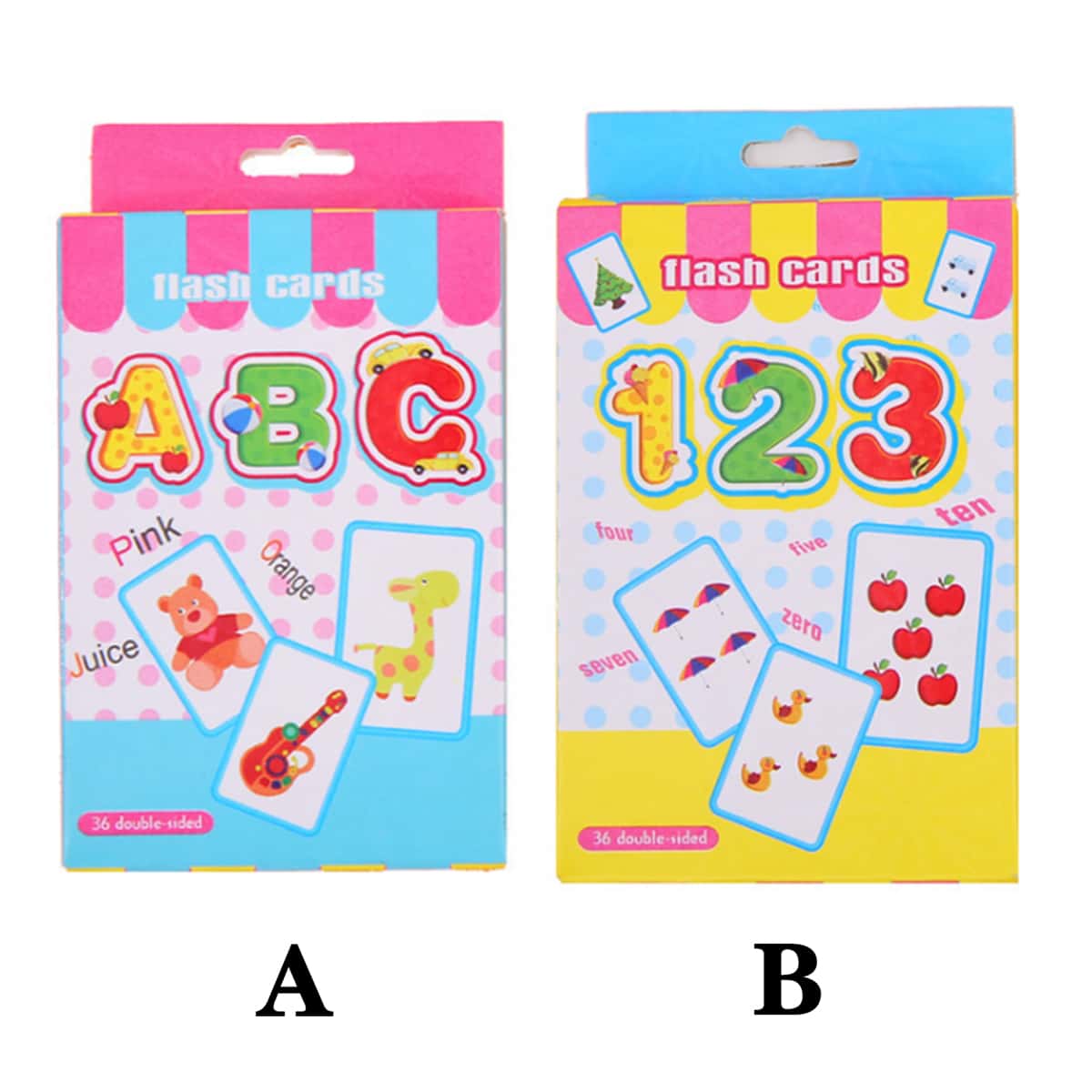 

36sheets Kids Number & Alphabet Learning Flash Card