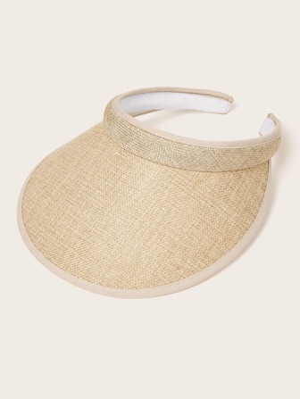 素色編織遮陽帽