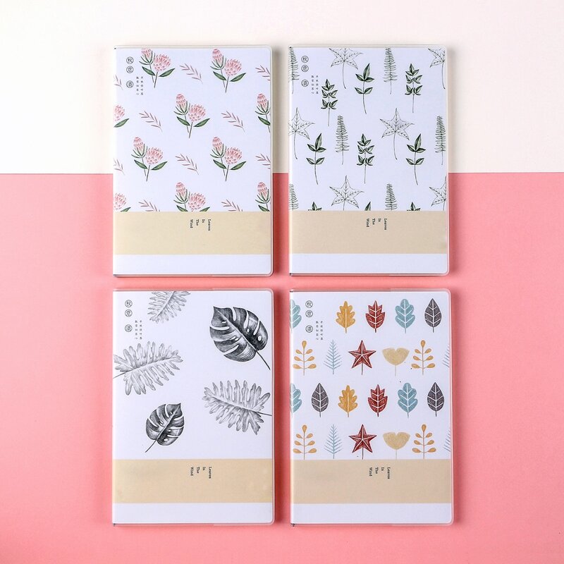 

1pack Random Leaf Print Cover Notebook