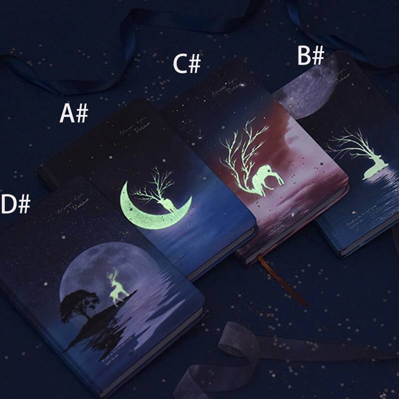 

1pack Luminous Elk Print Cover Notebook