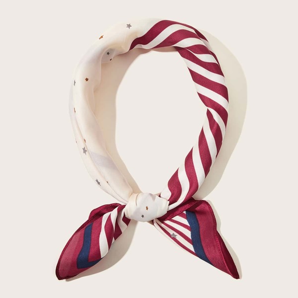 

Бандана с полосатым узором и узлом звезды, Многоцветный