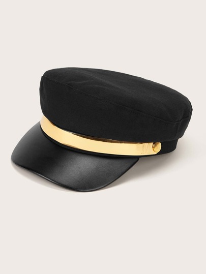 Metal Detail Baker Boy Hat