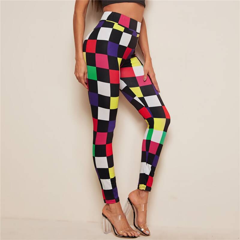 

Colorblock Plaid Leggings, Multicolor