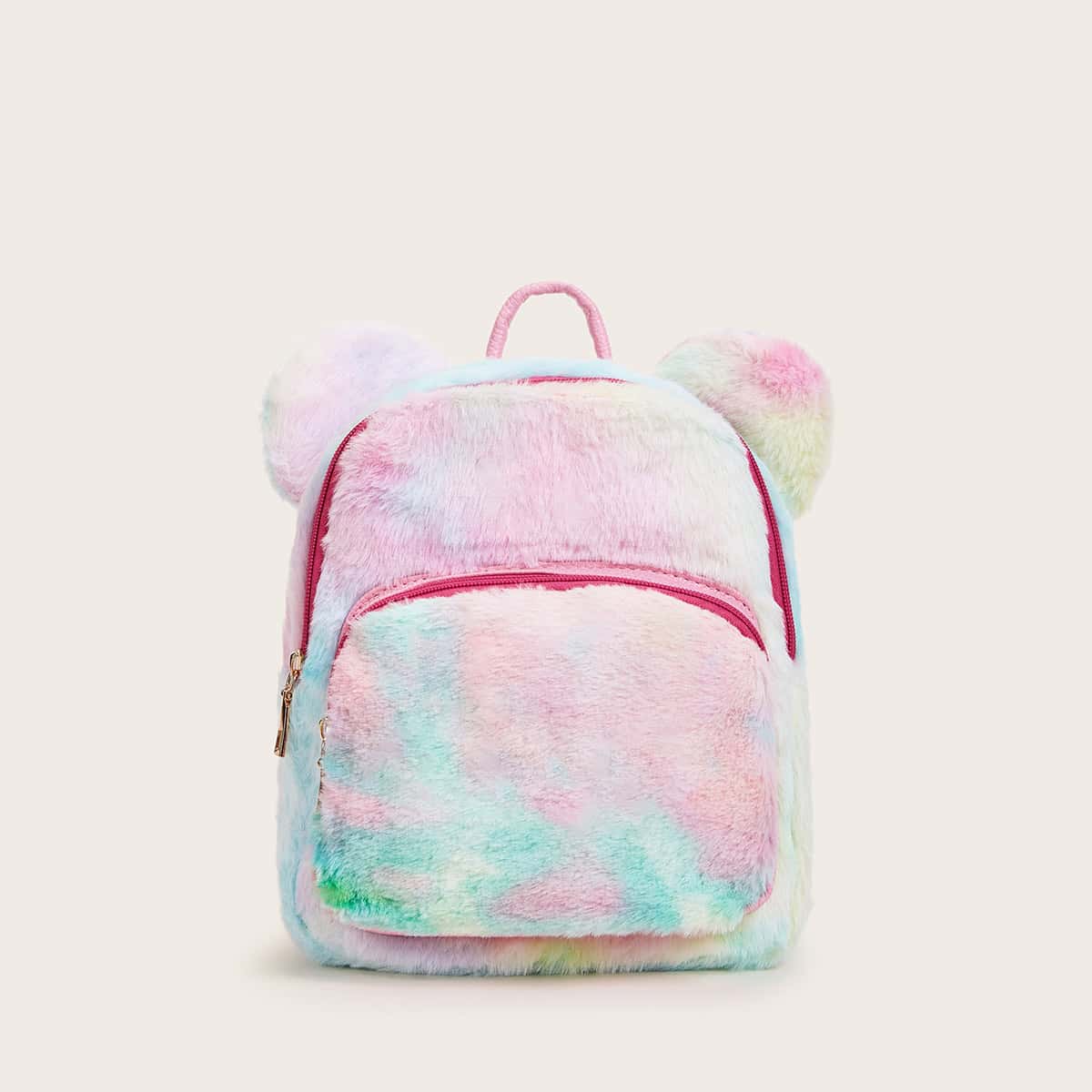 

Fluffy Pocket Front Backpack, Multicolor