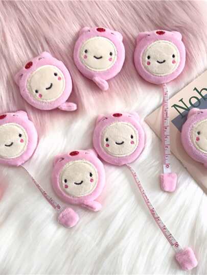 1pc Cute Cartoon Plush Retractable Tape Measure