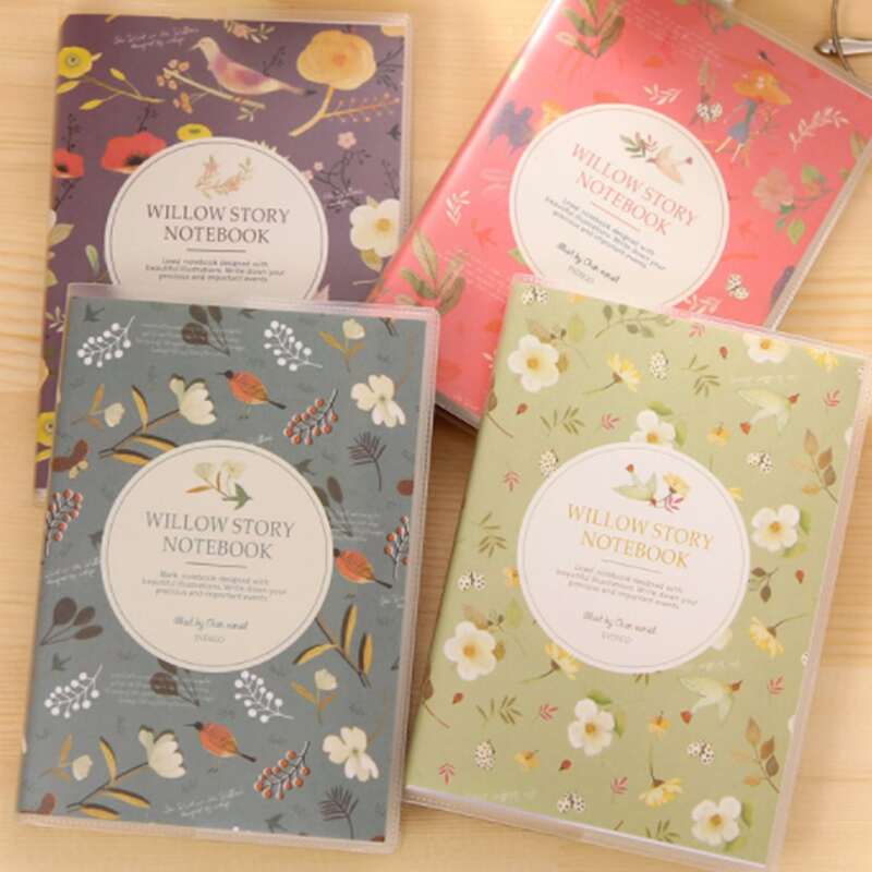 

2pack Random Flower Print Cover Notebook