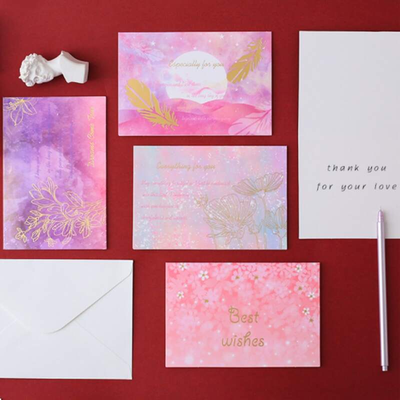 

6sheets Floral Hot Stamping Greeting Card
