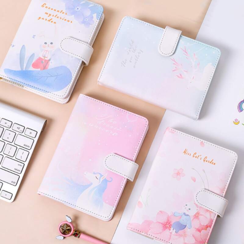 

1pack Dreamy Cartoon Graphic Notebook With Magnetic Button