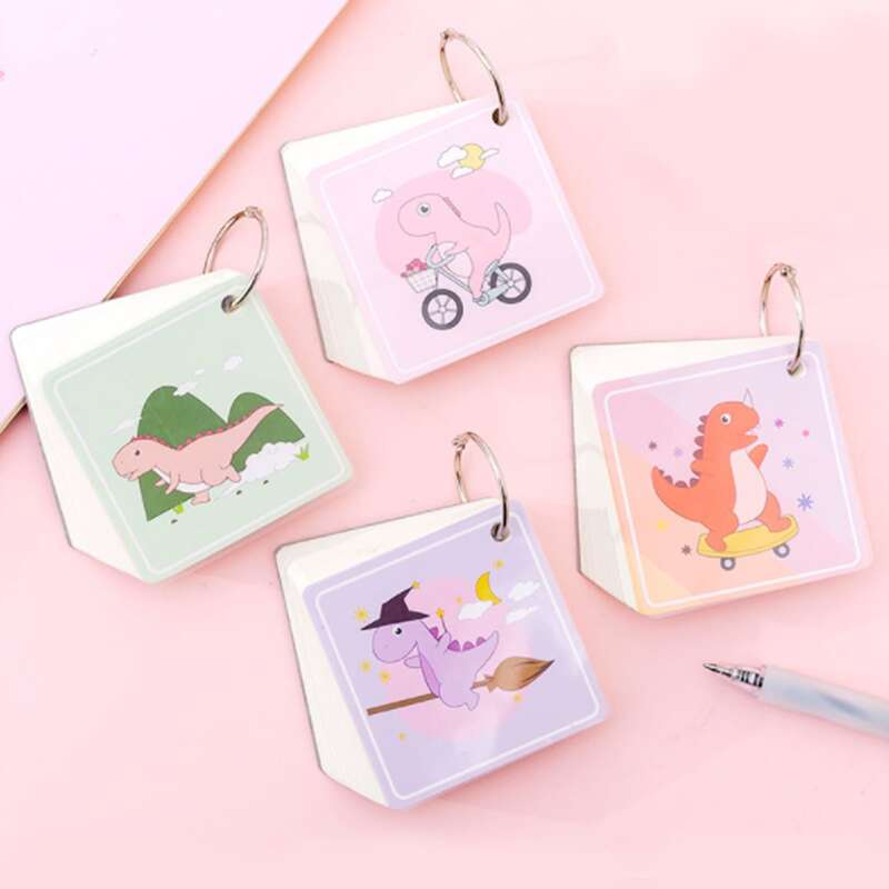 

1pack Cartoon Dinosaur Print Cover Ring Memo pad