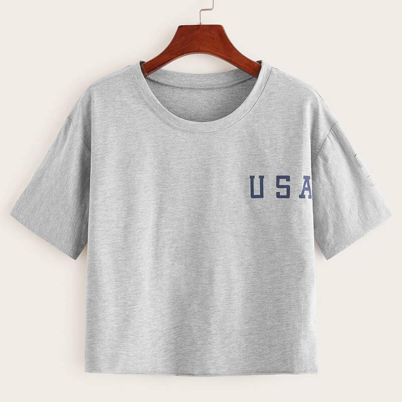 

Letter Graphic Grey Tee