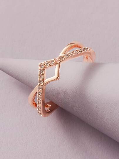 1pc Rhinestone Decor Ring