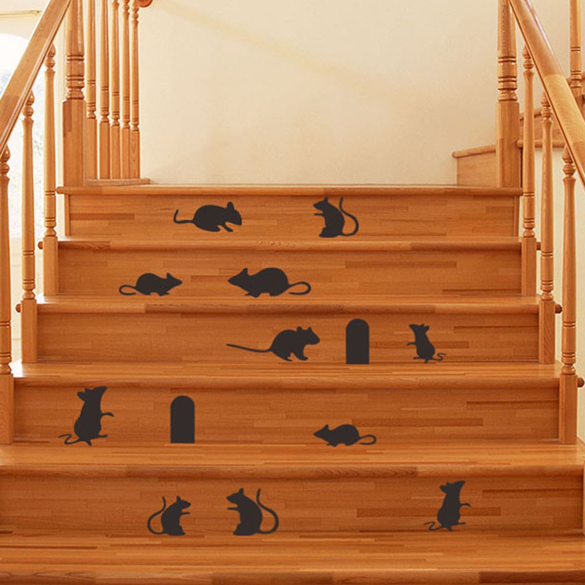

12pcs Mouse & 3pcs Door Pattern Stairs Stickers
