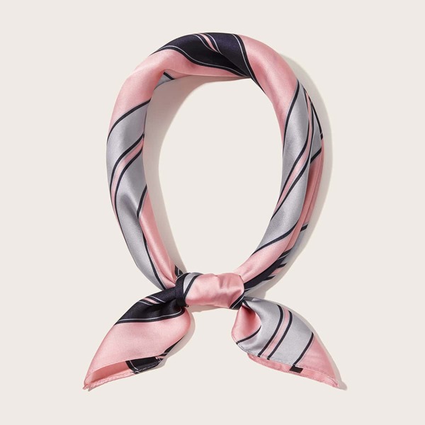 

Striped Pattern Bandana, Pink