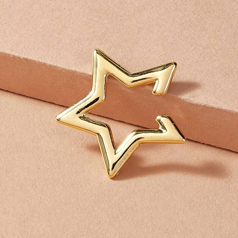 

1pc Star Shaped Ear Cuff, Gold