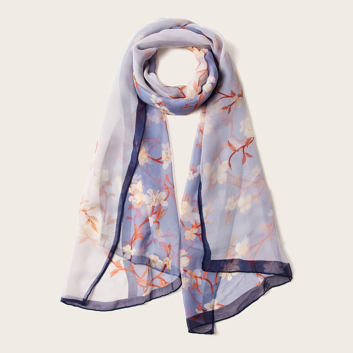 

Flower Pattern Scarf, Multicolor
