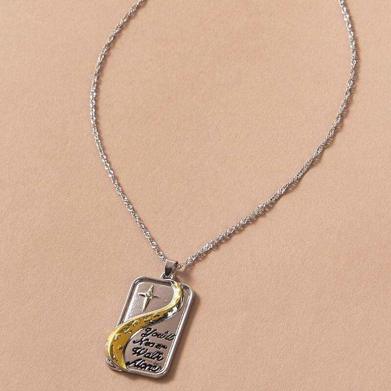 

1pc Geometric Charm Necklace, Silver