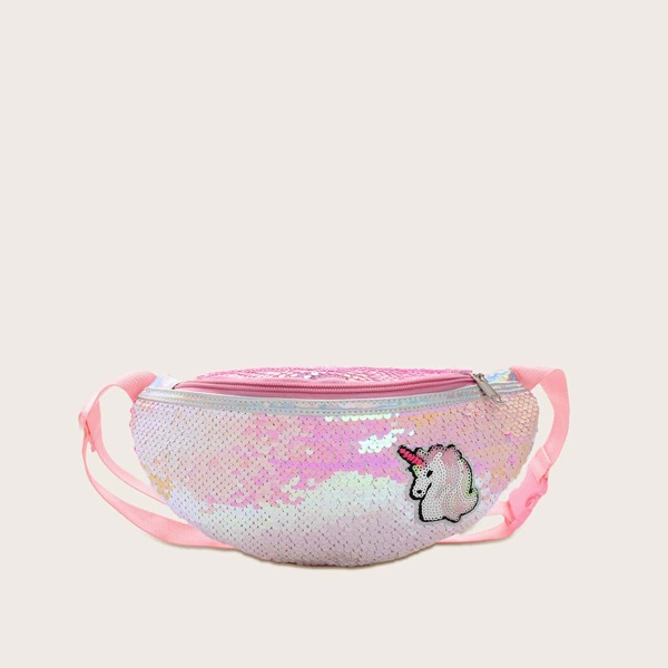 

Girls Unicorn Pattern Shiny Sequin Fanny Pack, Multicolor