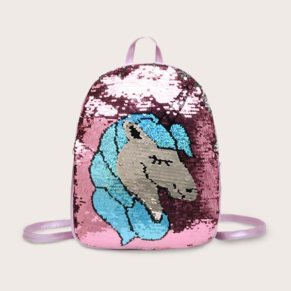 

Girls Unicorn Pattern Sequin Backpack, Multicolor
