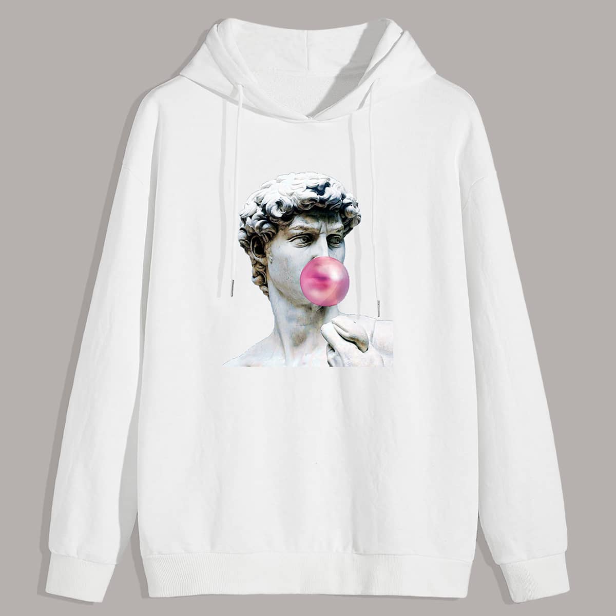 

Guys Figure Graphic Drawstring Hoodie, White