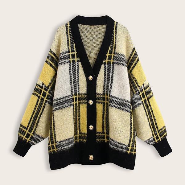 

Plaid Print Button Through Cardigan, Multicolor