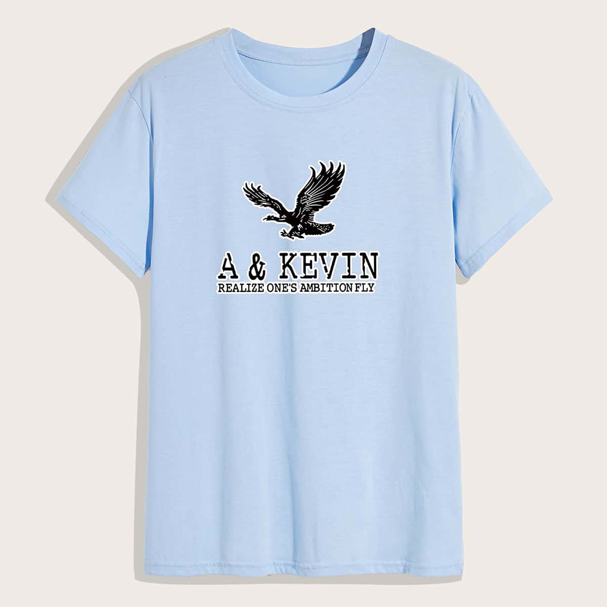 

Guys Animal & Letter Graphic Tee, Blue pastel