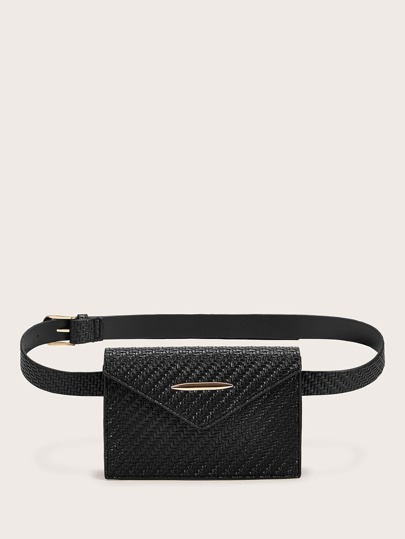 Metal Detail Braided Fanny Pack
