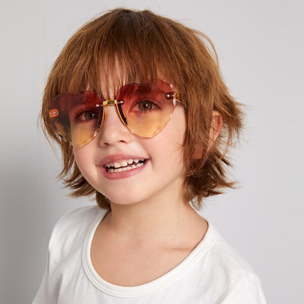 

Toddler Girls Rimless Heart Frame Sunglasses, Multicolor