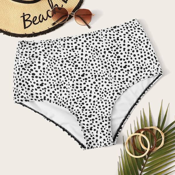 

Plus Dalamition Print Bikini Panty, Black and white