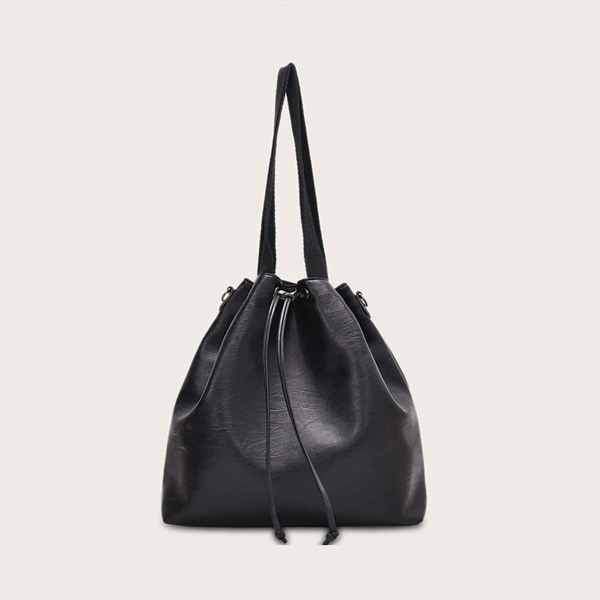 

Minimalist Tote Bag With Drawstring, Black