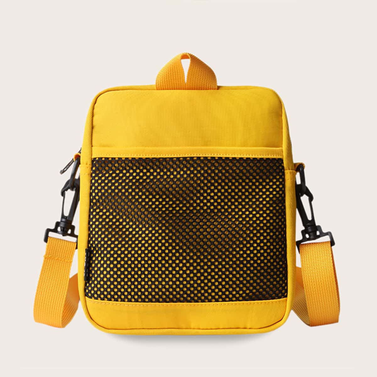 

Mesh Panel Crossbody Bag, Yellow