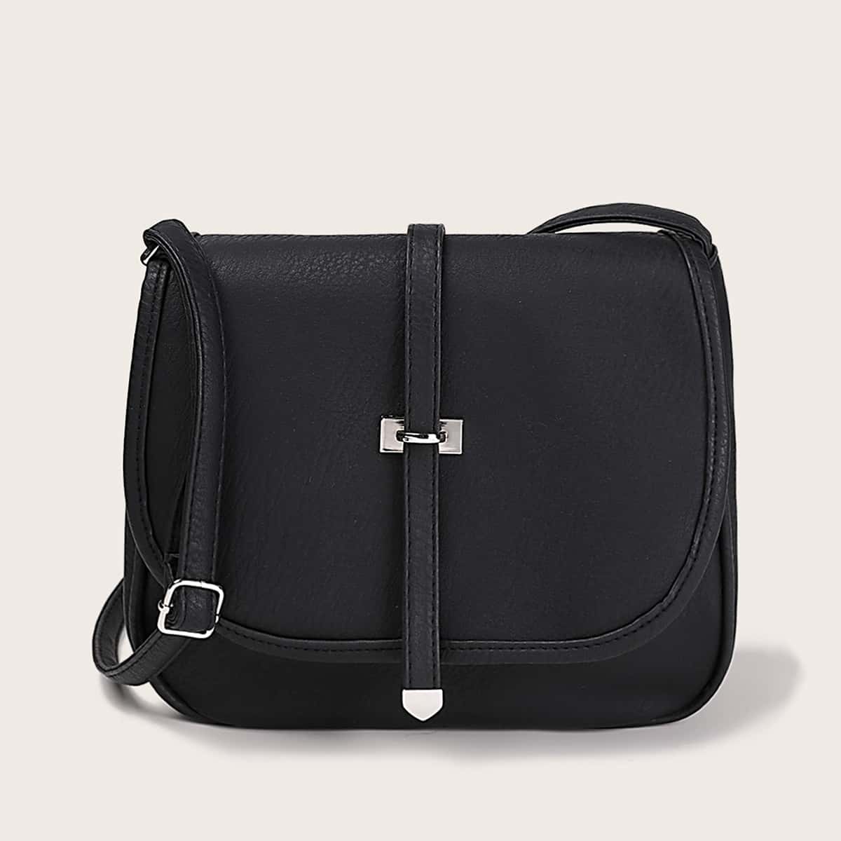 

Minimalist Flap Crossbody Bag, Black