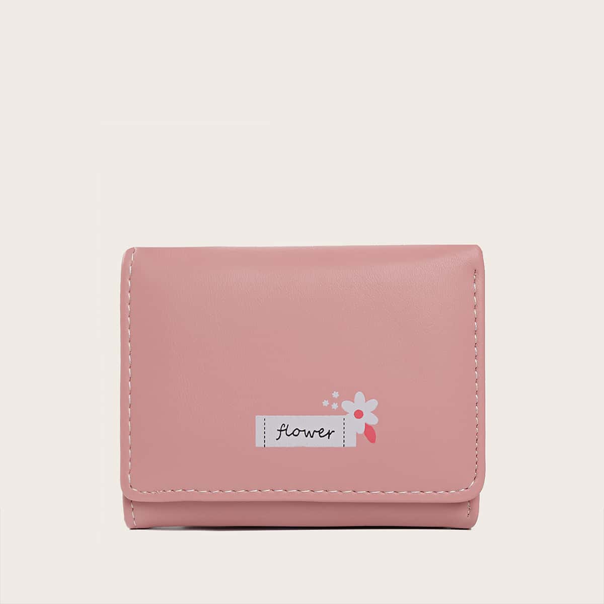 

Letter Detail Fold Over Purse, Pink
