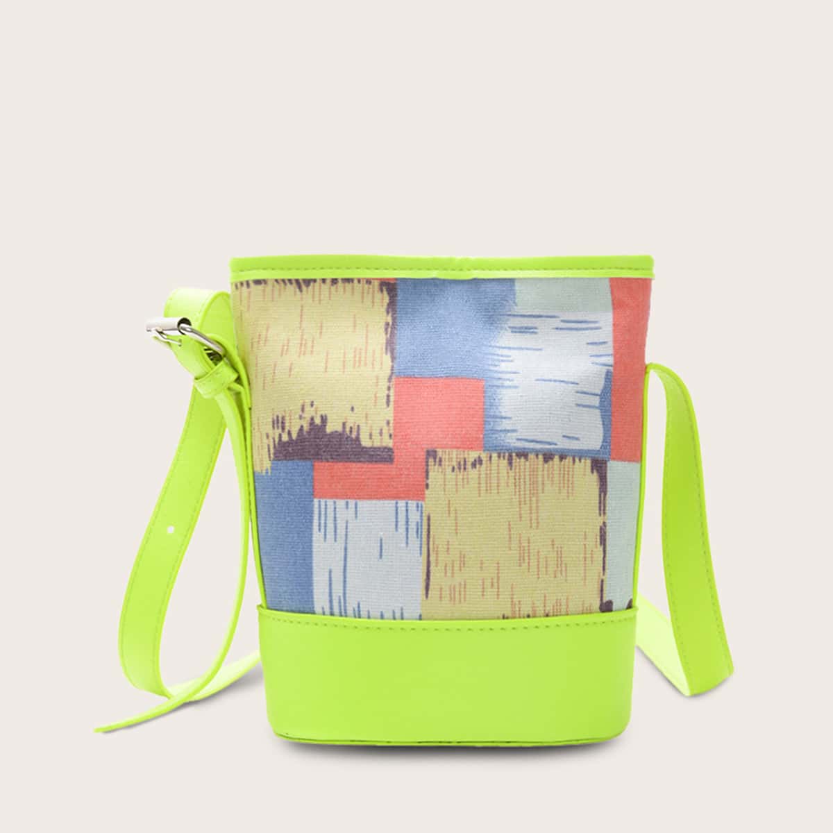 

Color Block Bucket Bag, Multicolor