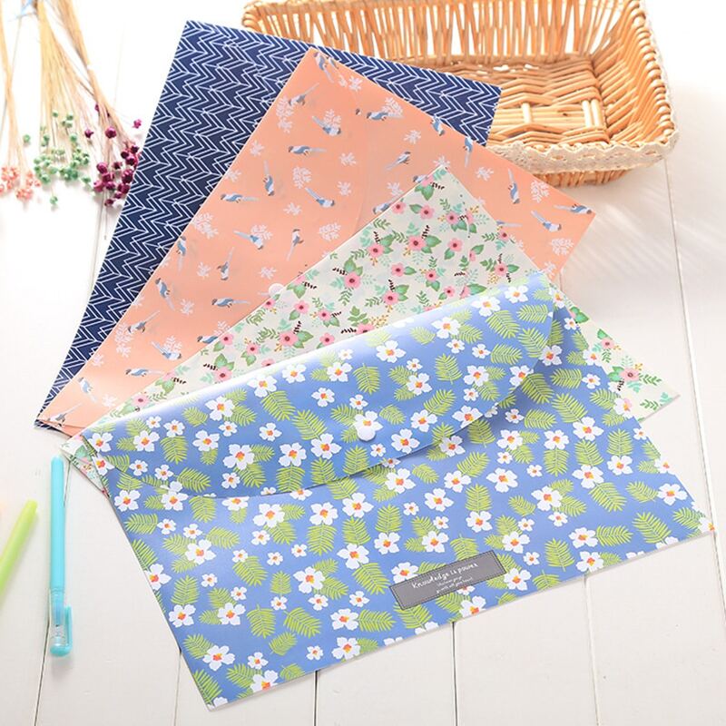 

1pc Floral Overlay Print File Bag