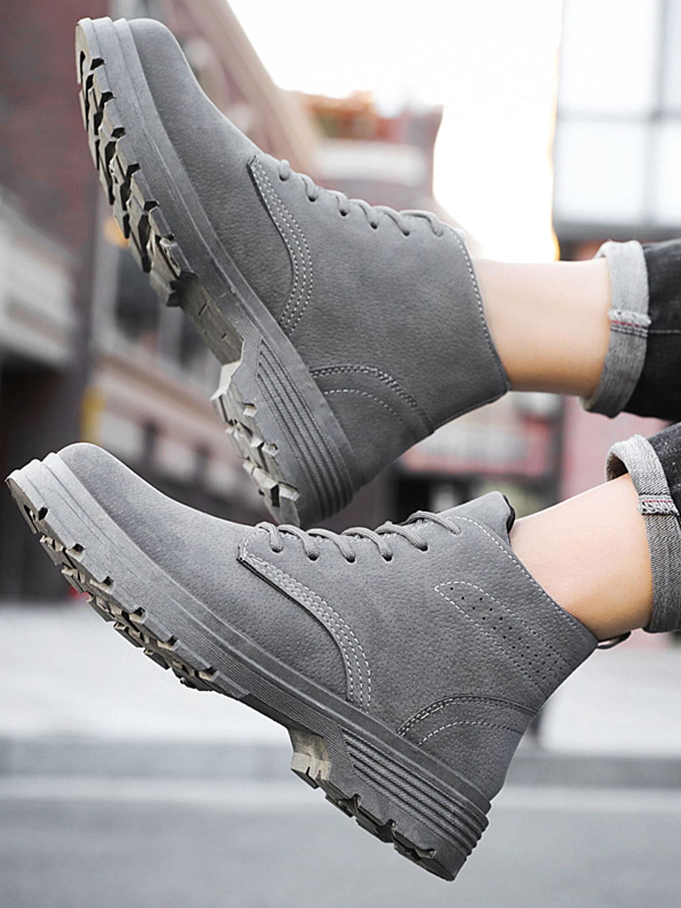 Botas tobilleras de hombres con cordón delantero perforado | Moda de Mujer  | SHEIN México