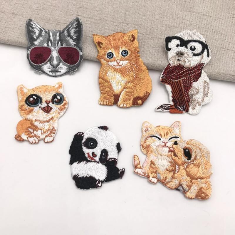 

6pcs Cartoon Cat Cloth Sticker