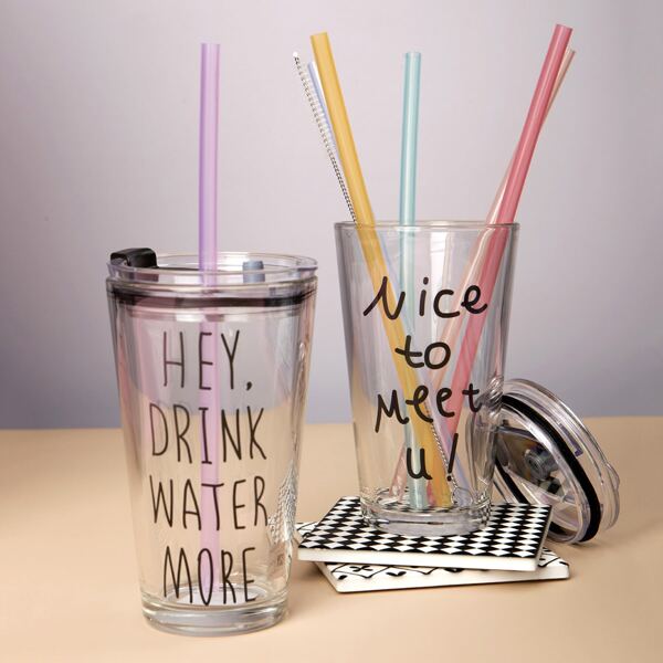 

6pcs Transparent Silicone Straw