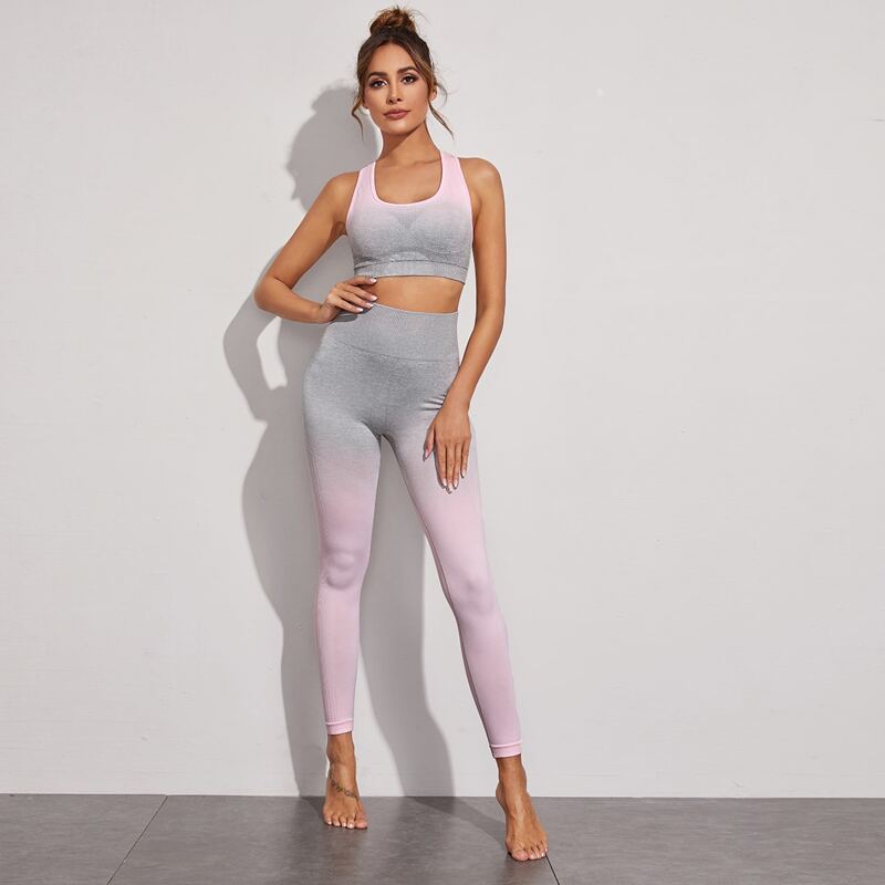 

Ombre Racerback Tank Top & Sports Leggings, Multicolor
