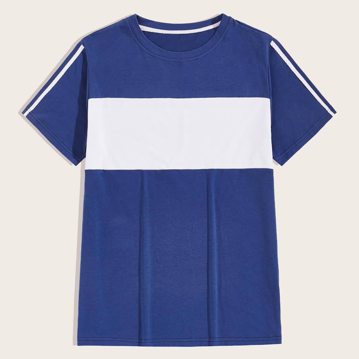

Guys Side Stripe Contrast Panel Tee, Blue