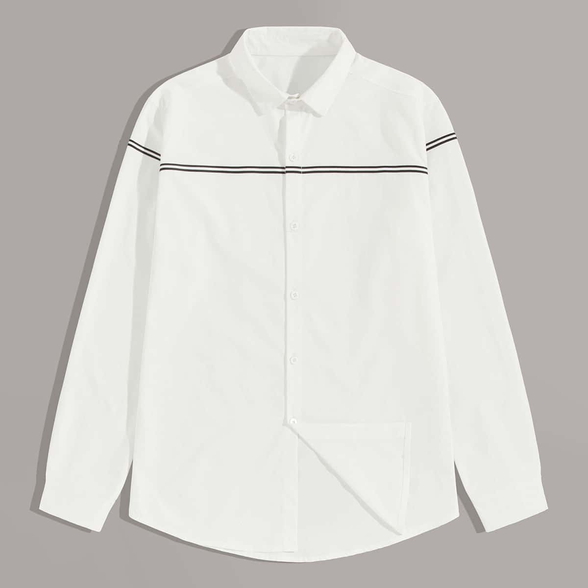 

Guys Stripe Button Up Shirt, White