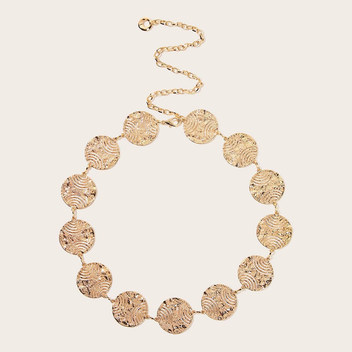 

Hammered Waist Chain Belt, Gold