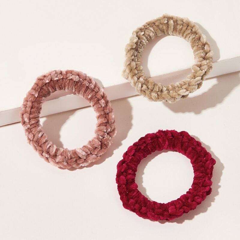 

3pcs Braided Hair Ties, Multicolor