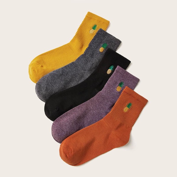 

5pairs Fruit Pattern Socks, Multicolor