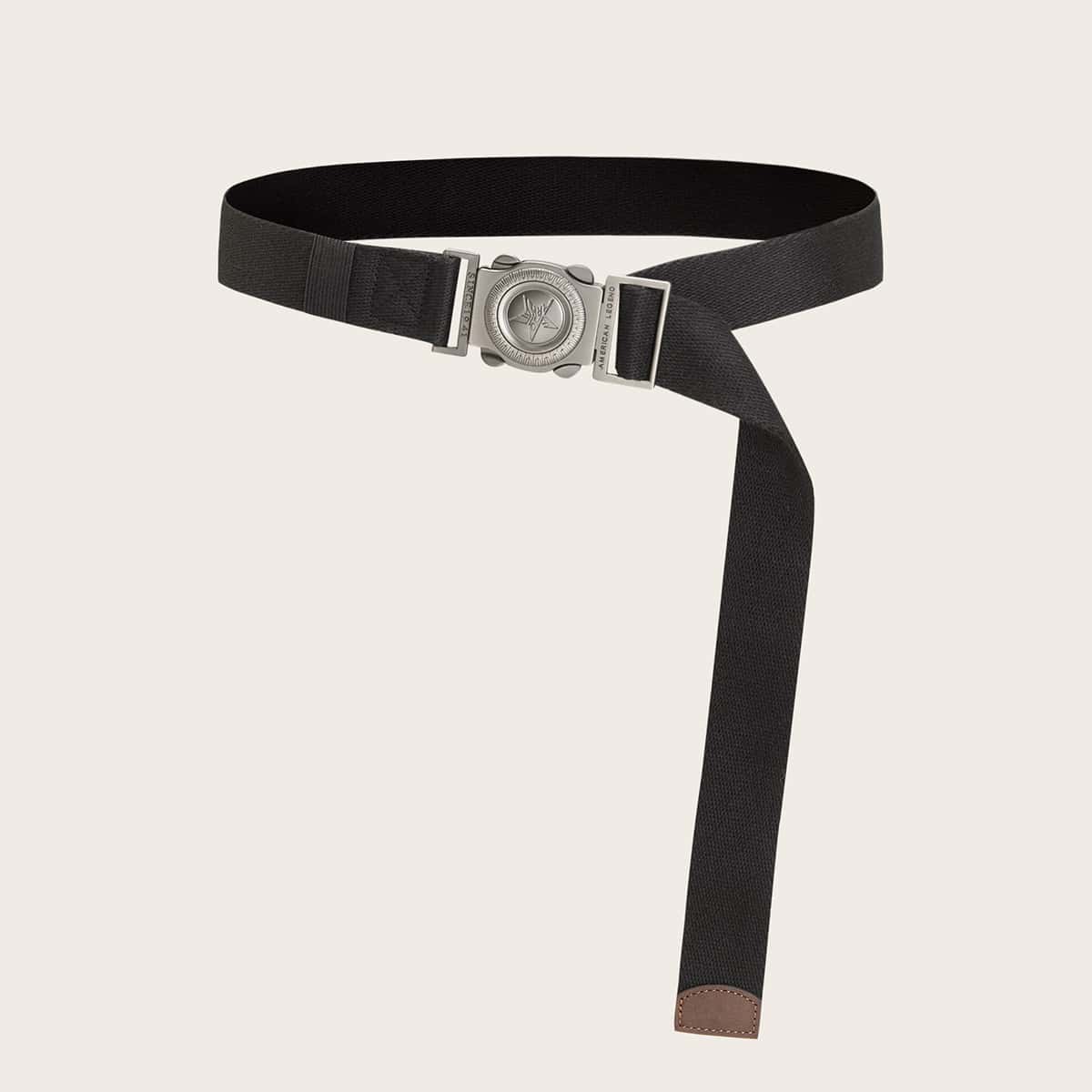 

Guys Metal Buckle Tape Belt, Black